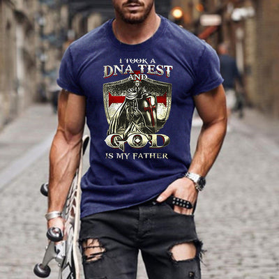 Men's Print Slim Round Neck Short Sleeve