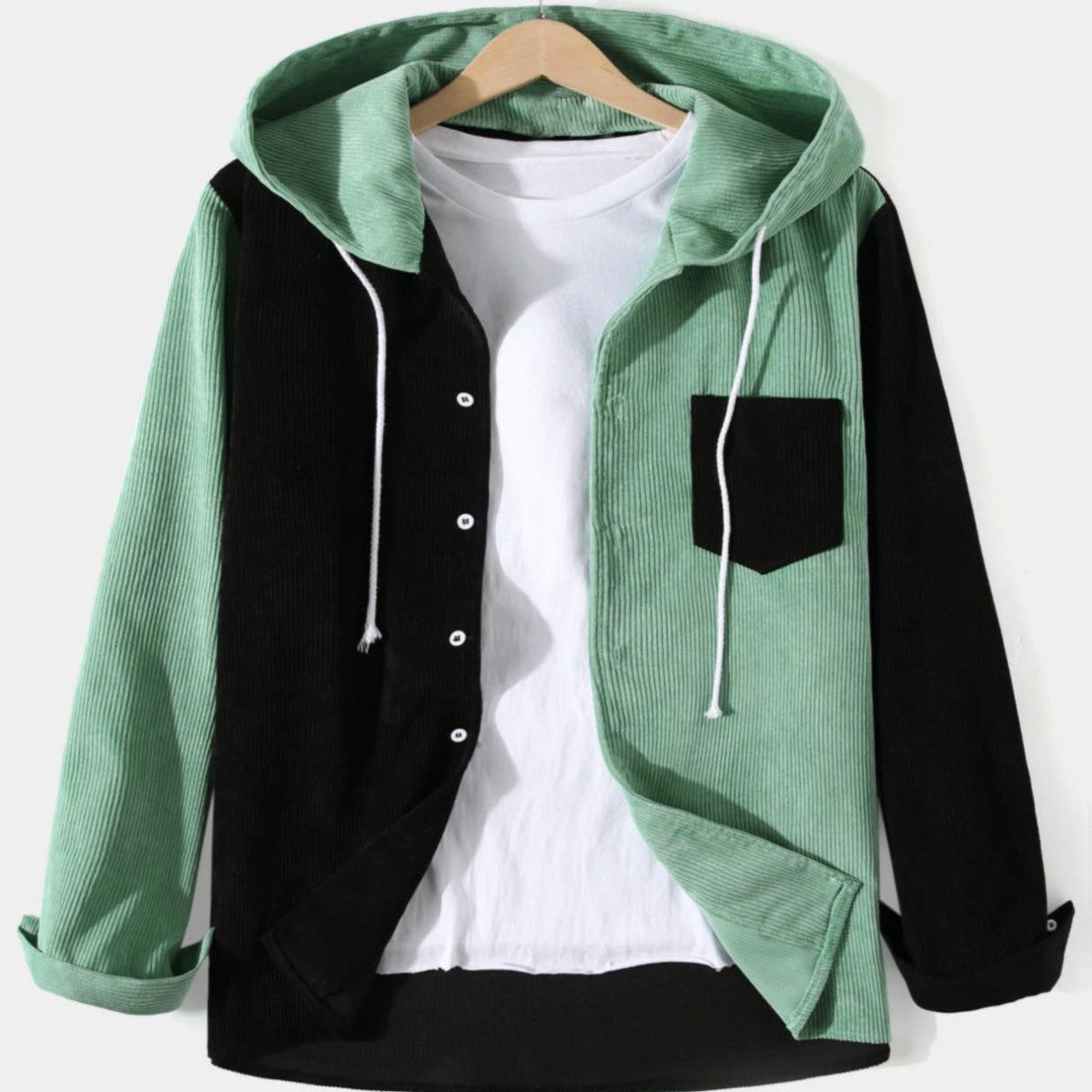 Loose Contrast Stitching Student Couple Jacket