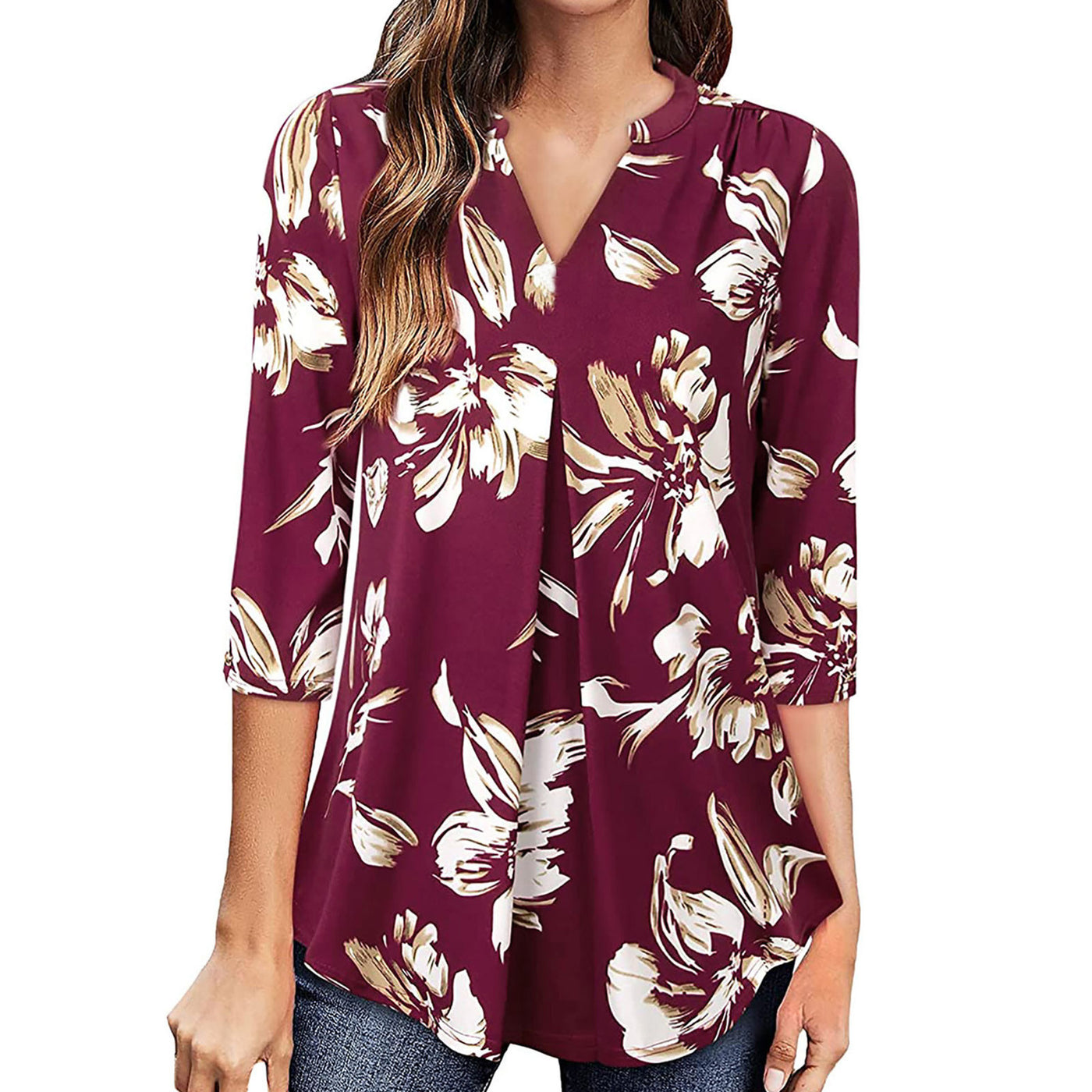 Women Blouse Long Sleeve Flowers