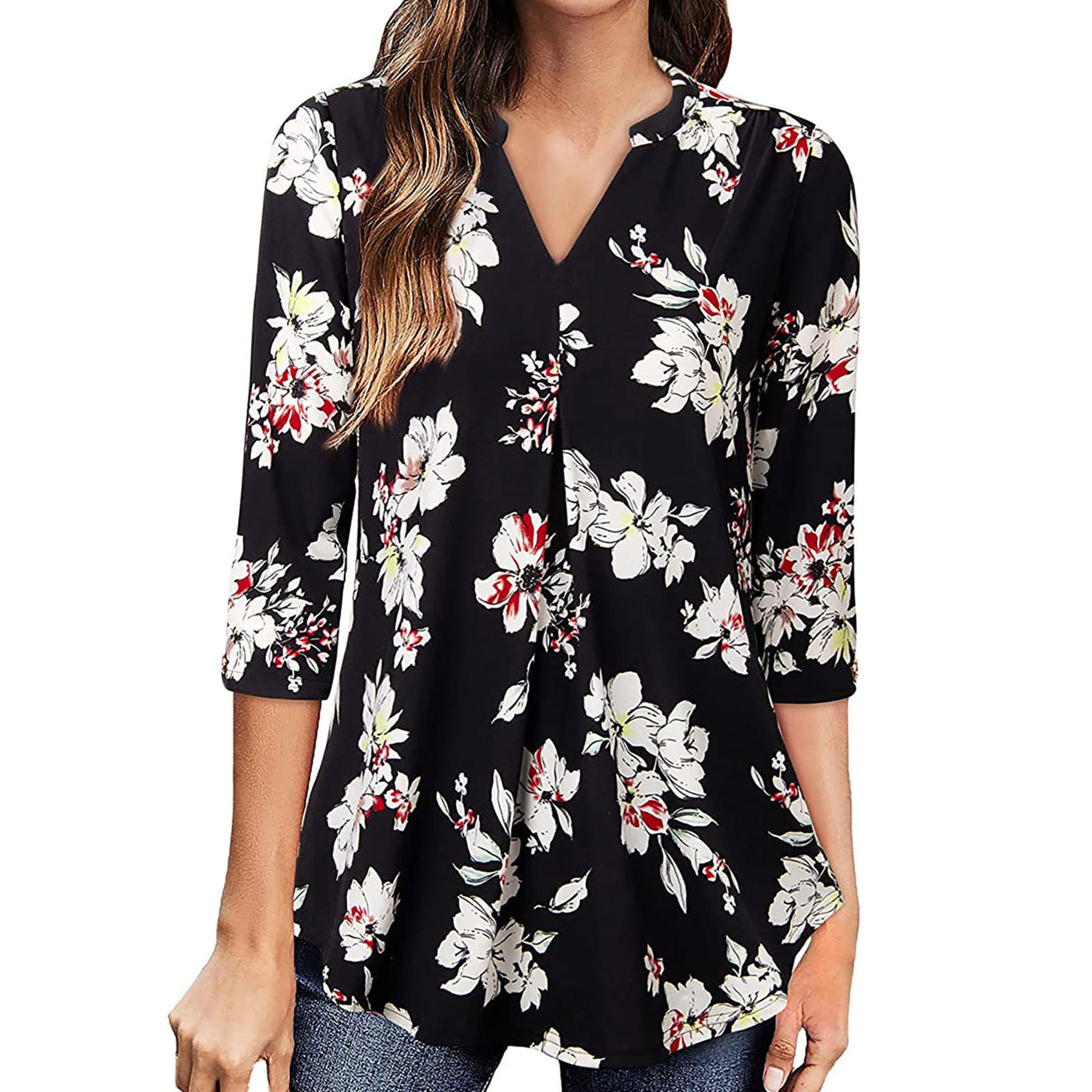 Women Blouse Long Sleeve Flowers