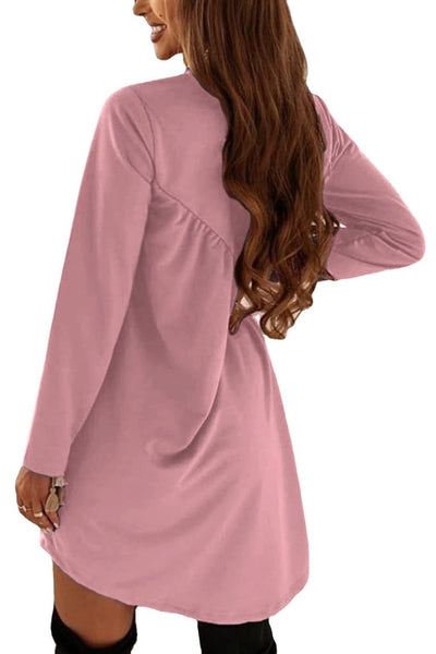 Solid Long Sleeve Irregular Dress