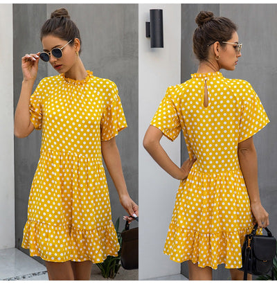 Summer Fashion Polka Dot Occidental Style Womens Dress