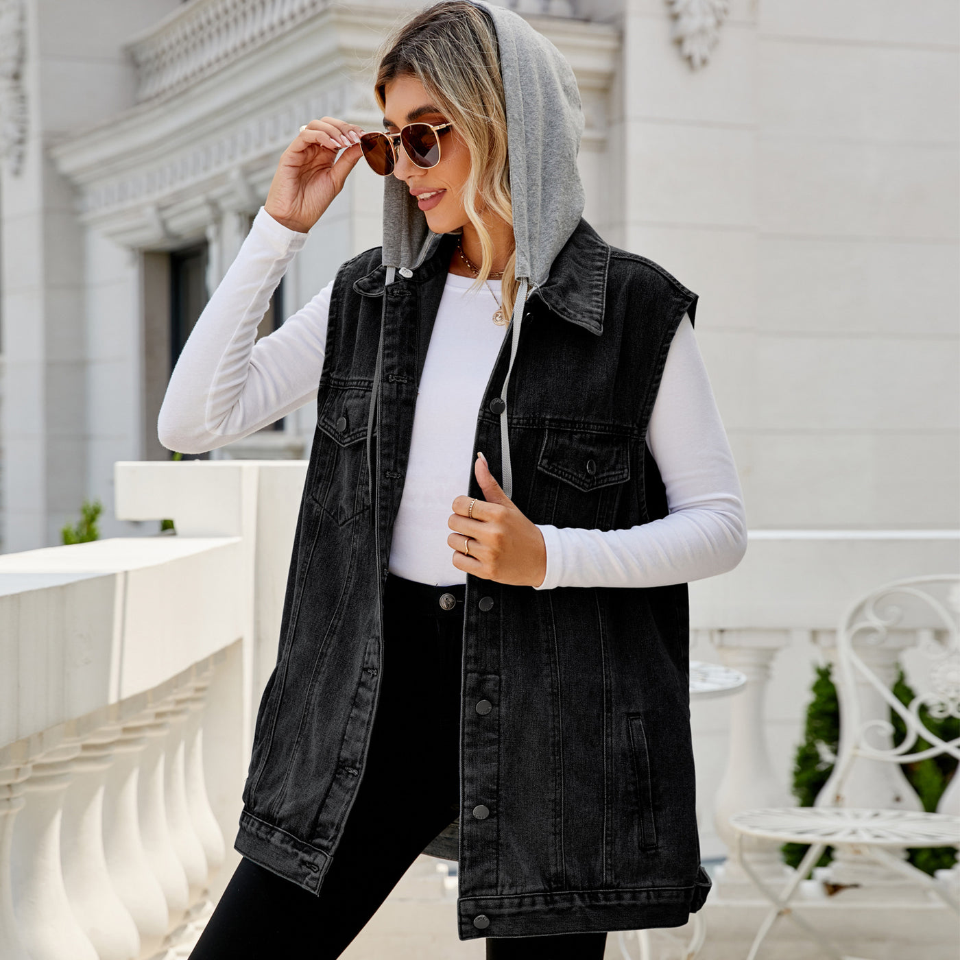 Vintage Denim Vest Coat Loose Casual