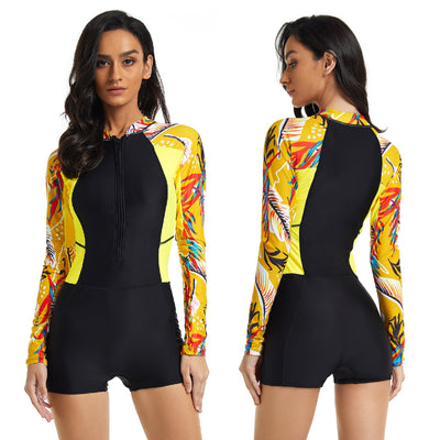 One-Piece Long Sleeve Surfing Suit Sunscreen Boxer Diving Suit