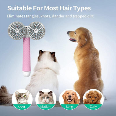 Pet Brush Double-headed Negative Ion One-button Self Cleaning Dog Cat Hair Removal