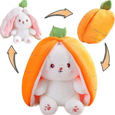 Rabbit Muppet Toys, 2023 New Strawberry/Carrot Bunny Plush, Reversible Carrot Strawberry Plush Cute Bunny Plushie, Easter and Children's Day Gifts