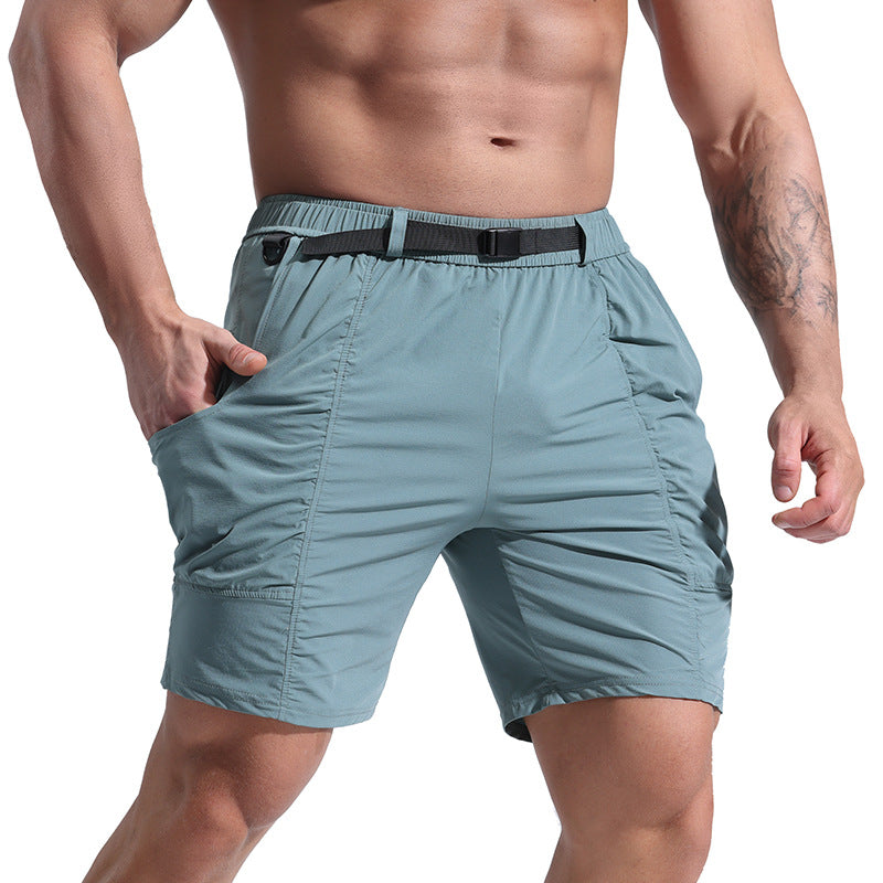 Athletic Shorts With Pockets And Elastic Waistband Cargo Shorts