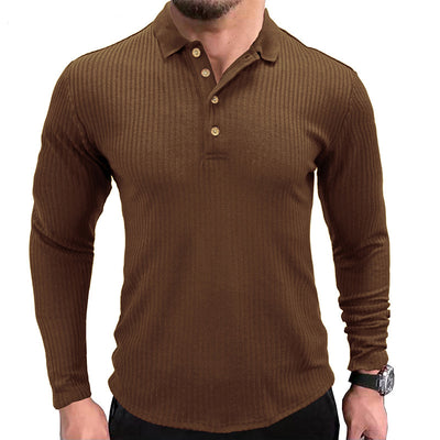 Men's Long-sleeved T-shirt Polo With Lapel