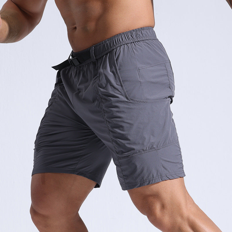 Athletic Shorts With Pockets And Elastic Waistband Cargo Shorts