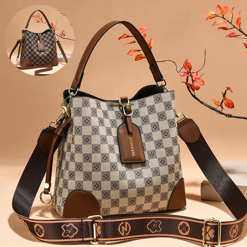 Flower Print Bucket Bag Women Handbags Fashion Shoulder Bags