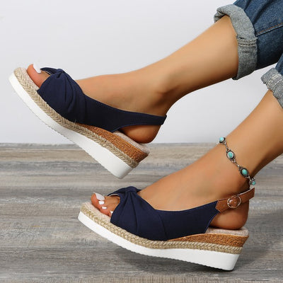 Summer Peep Toe Platform Sandals Buckle Daily Casual Shoes