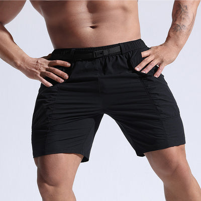 Athletic Shorts With Pockets And Elastic Waistband Cargo Shorts