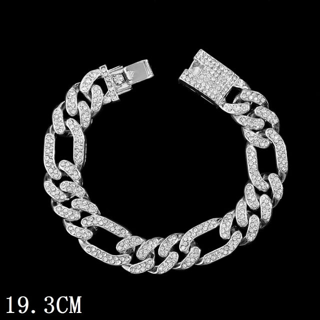 Luxury 12mm Iced Out Cuban Link Chain Bracelet