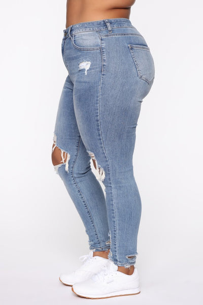 Women Plus Size Stretch Ripped Jeans