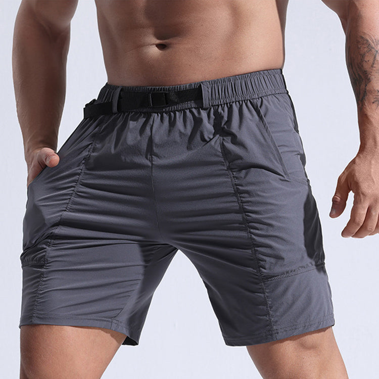 Athletic Shorts With Pockets And Elastic Waistband Cargo Shorts