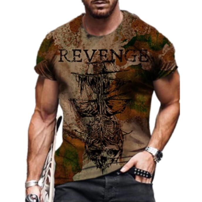 Skull 3D Digital Printing Street Trend T-Shirt