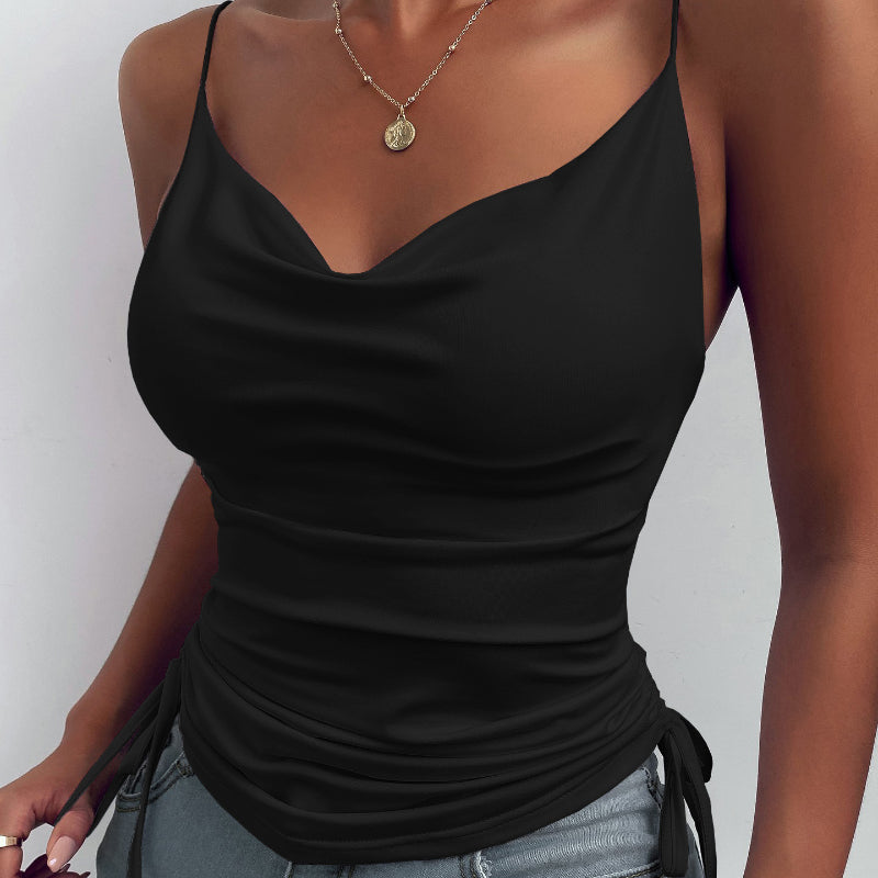 Spaghetti Strap Tops V-neck Camisole Shirts