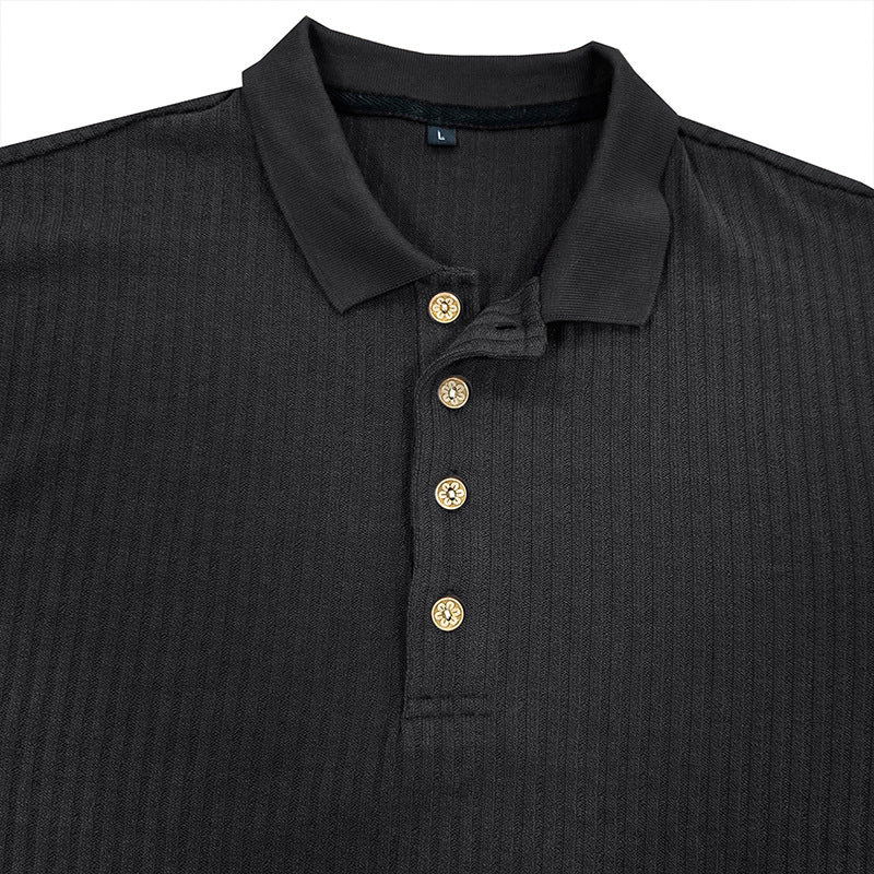 Men's Long-sleeved T-shirt Polo With Lapel